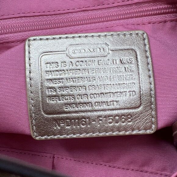 COACH Tan / Gold Signature C Hobo Bag Handbag Purse & Matching Wristlet - Picture 14 of 15